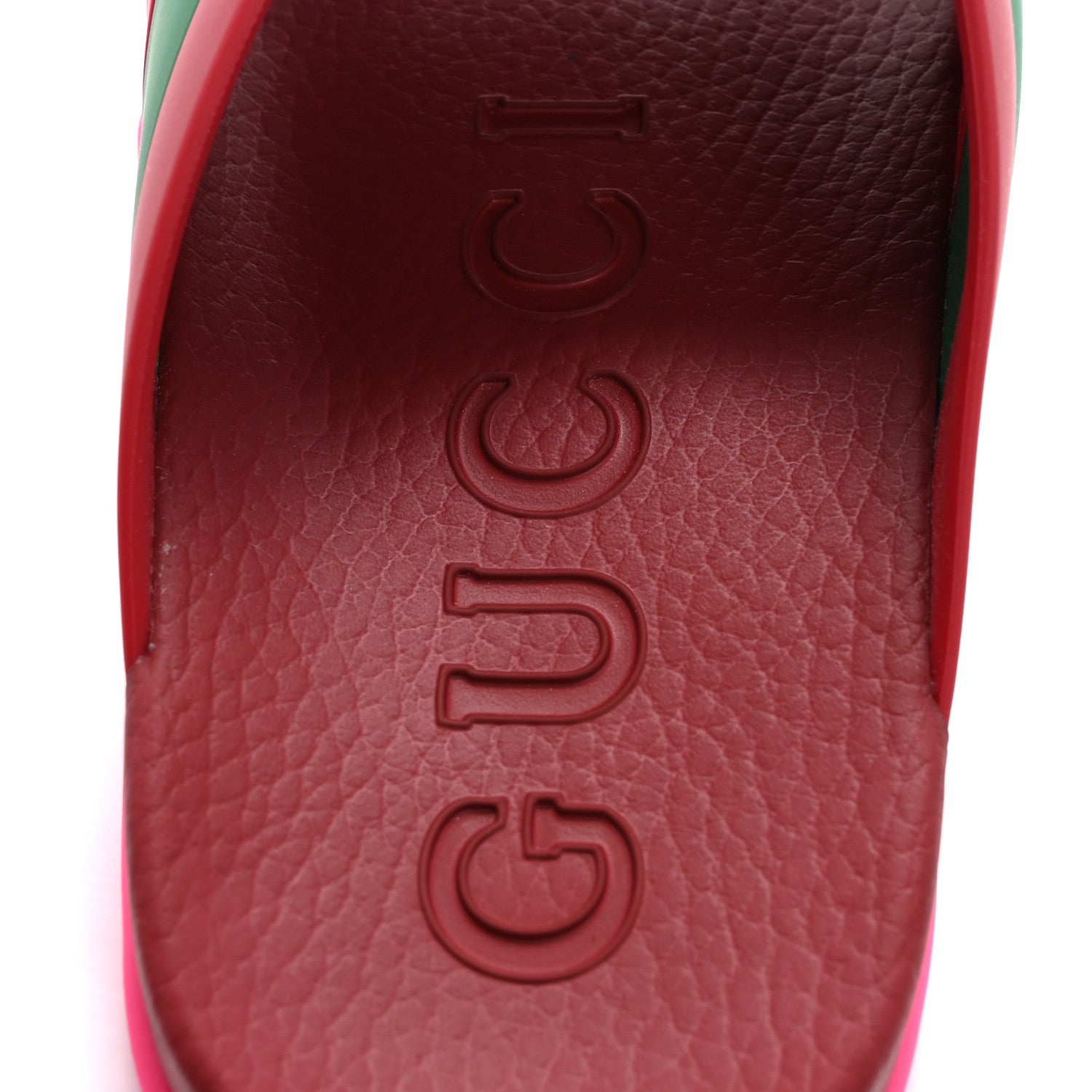 Gucci Rubber Web Womens Criss Cross Slide Sandals 39 Coral New Shamarock 7 of 10