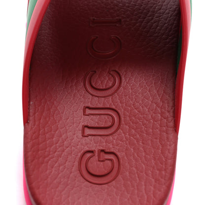 Gucci Rubber Web Womens Criss Cross Slide Sandals 39 Coral New Shamarock 7 of 10