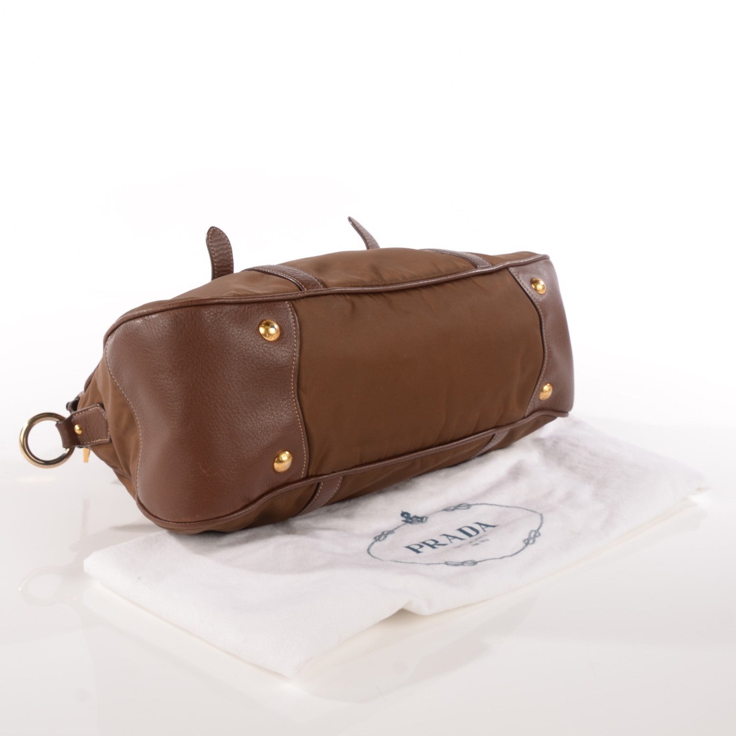 Prada Tessuto Vitello Daino Tote Corinto 5 of 10