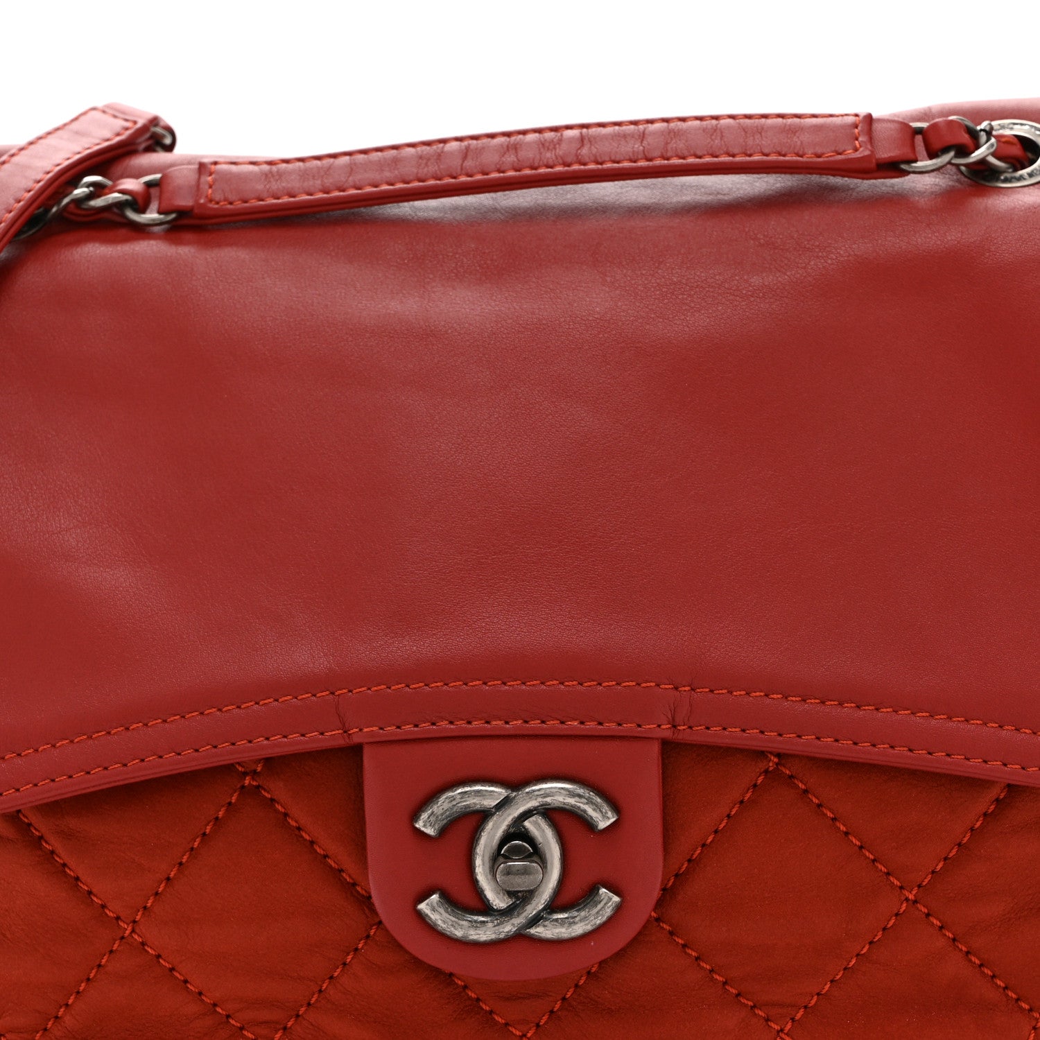 Chanel Iridescent Calfskin Medium In the Mix Flap Red 8 of 10