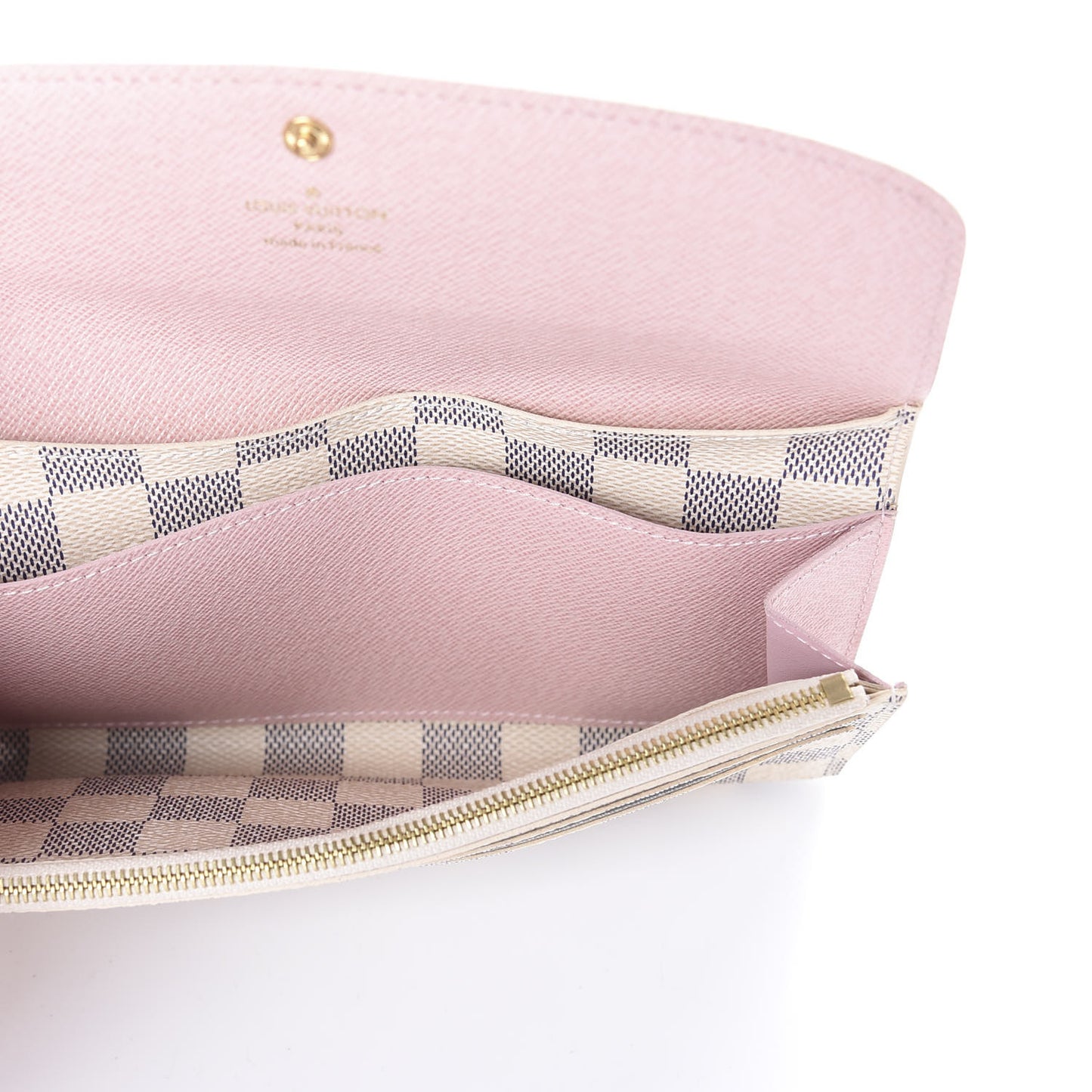 Damier Azur Emilie Wallet Rose Ballerine