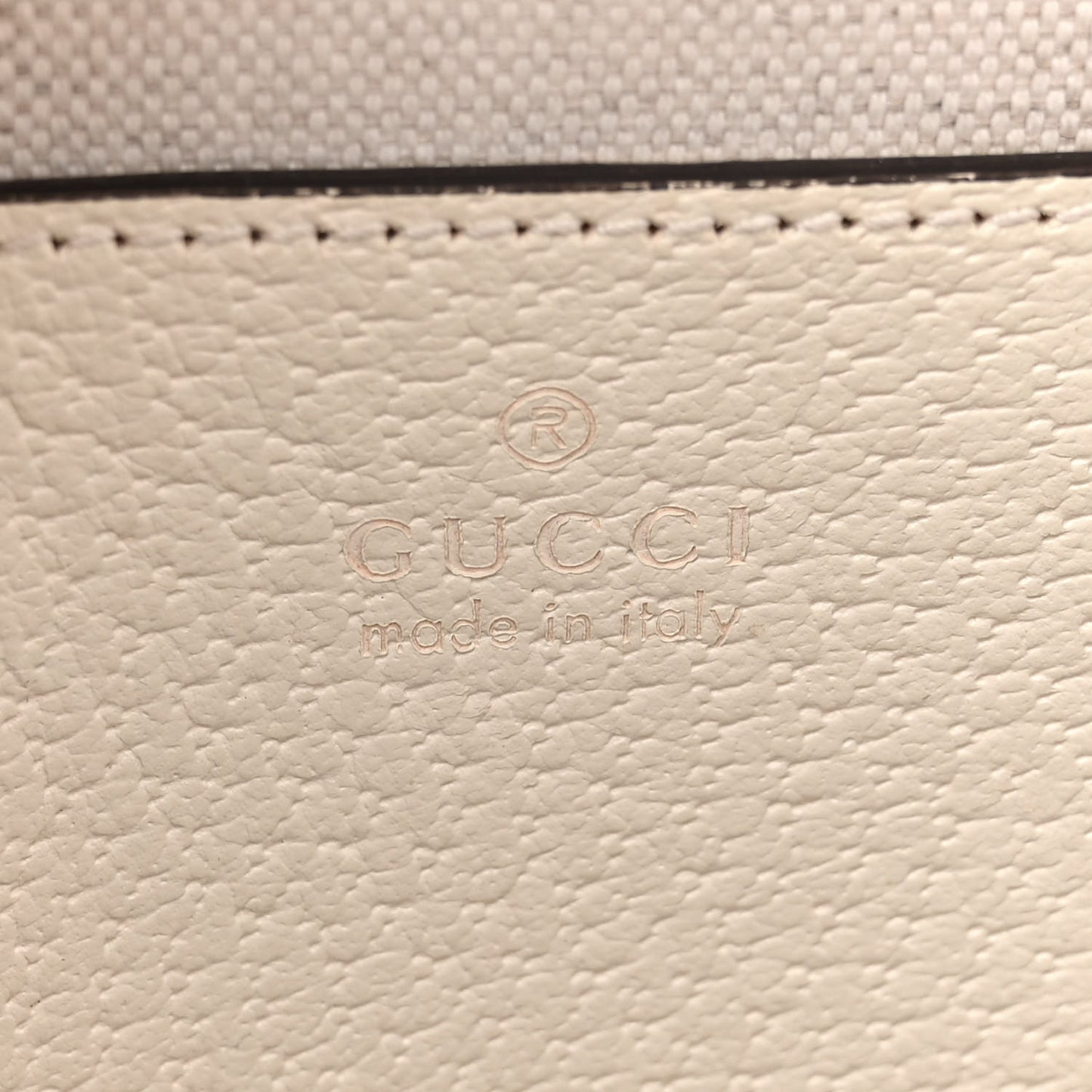 GG Supreme Monogram Textured Calfskin Web Small Ophidia Camera Bag Beige Ebony Mystic White