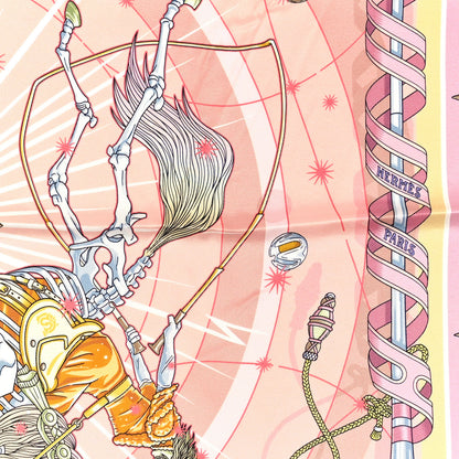 Hermes Silk Chorus Stellarum Scarf 70 Rose Poudre Gris 2 of 3
