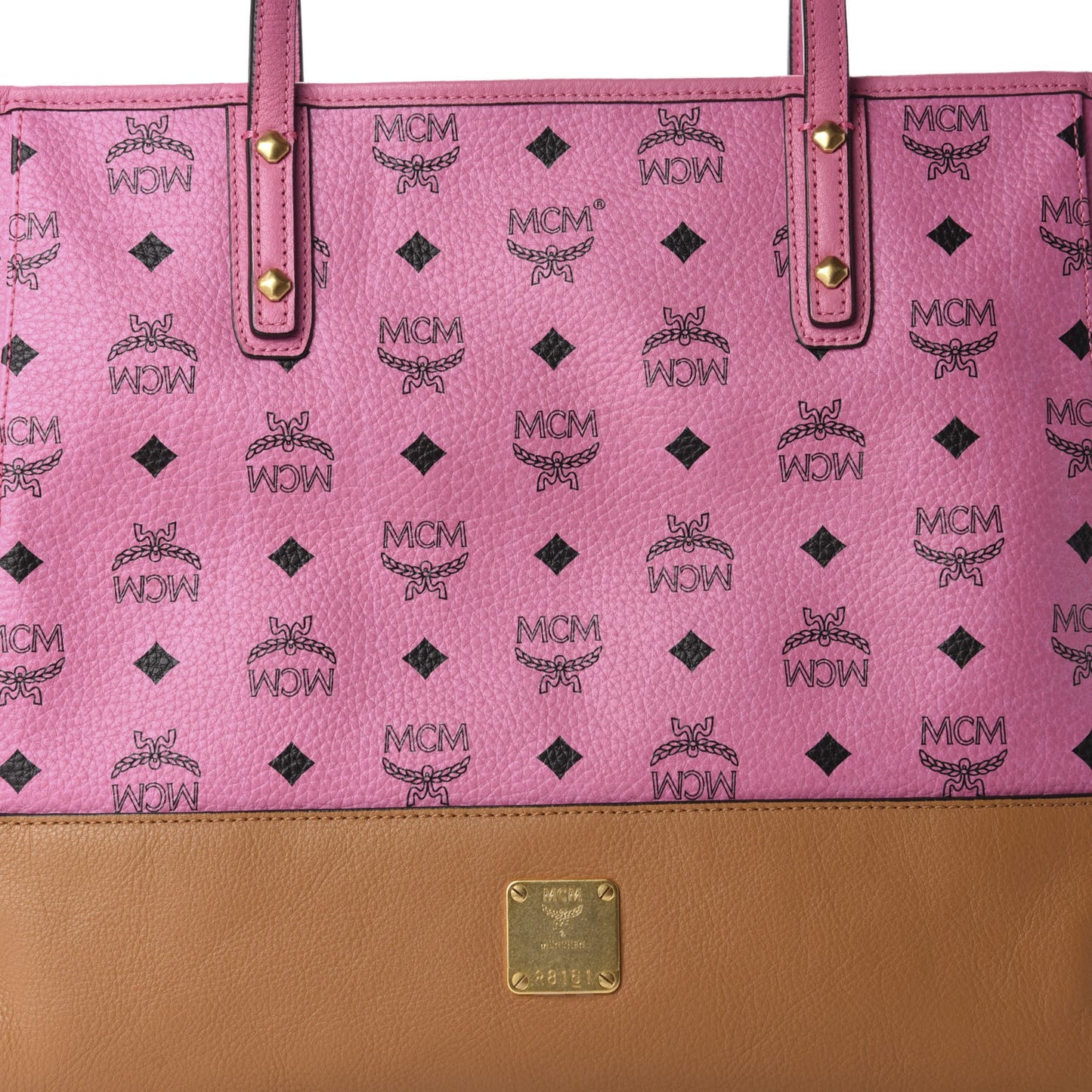 Visetos Calfskin Medium Anya Shopper Tote Pink Cognac