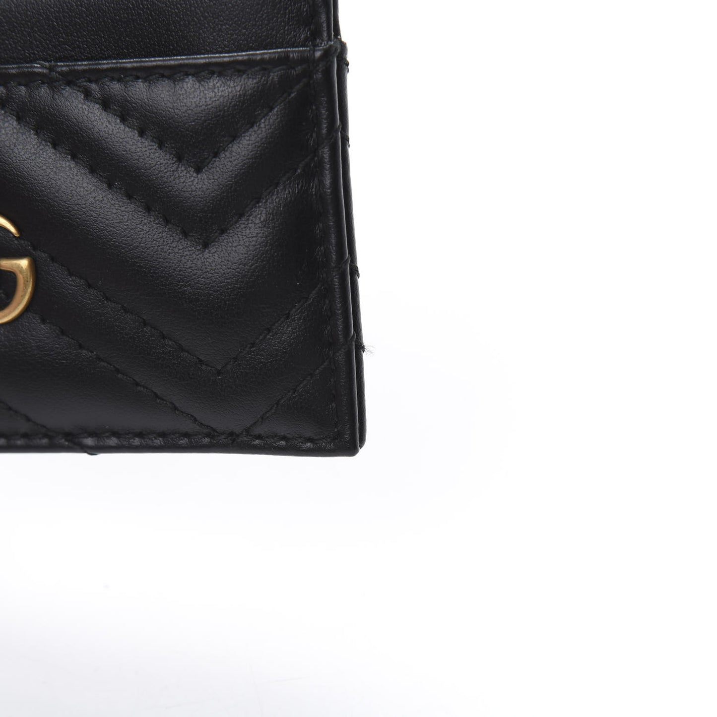 Calfskin Matelasse GG Marmont Card Holder Black
