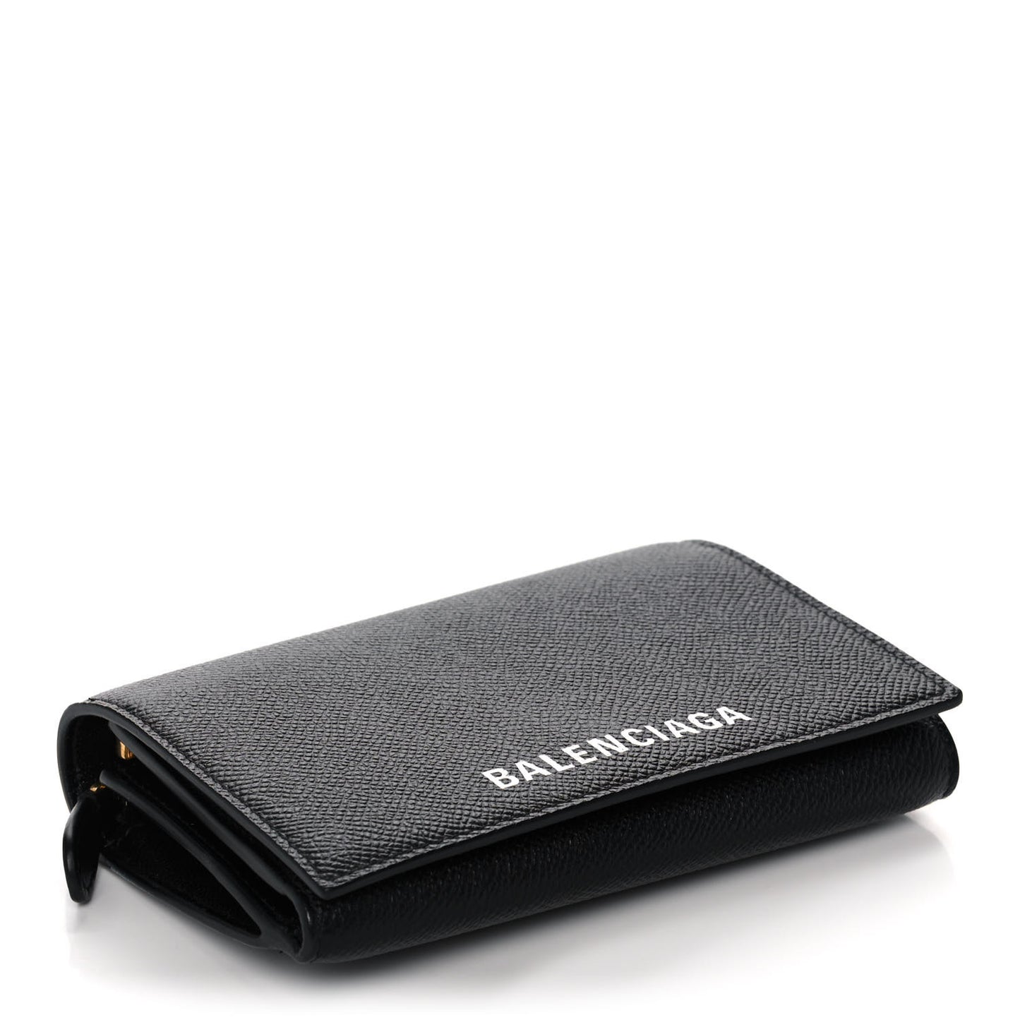Grained Calfskin Ville Wallet on Chain Black