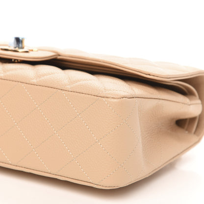 Chanel Caviar Quilted Medium Double Flap Beige 9 of 10