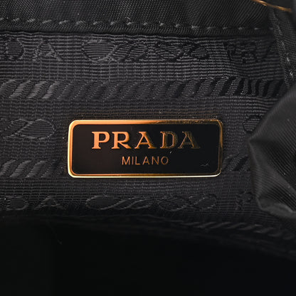 Prada Saffiano Tessuto Nylon Mini Bucket Crossbody Bag Black 6 of 9