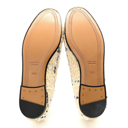 Gucci Wool Tweed Boucle Horsebit Womens Jordaan Loafers 36.5 Ivory 5 of 10