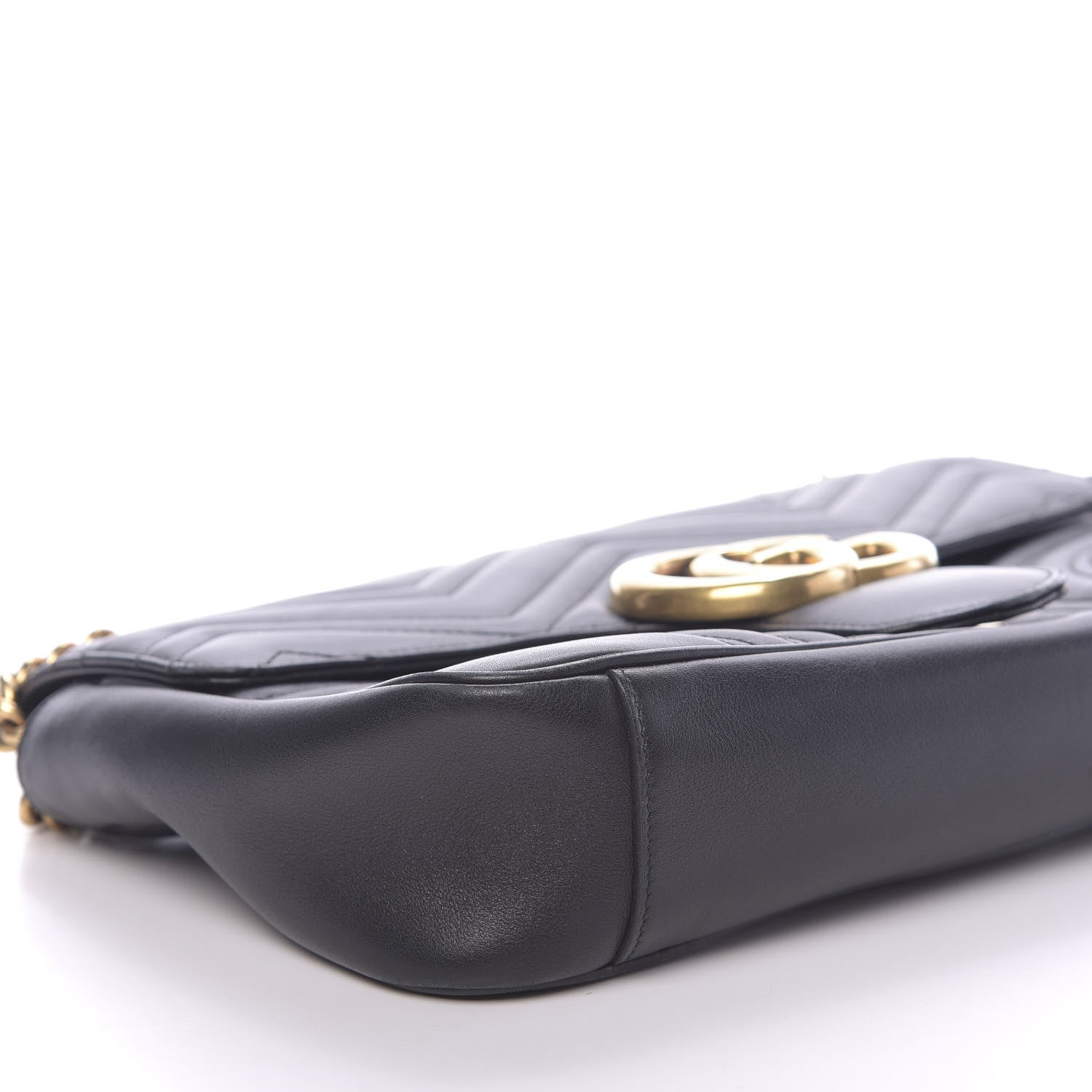 Gucci Calfskin Matelasse Medium GG Marmont Shoulder Bag Black 8 of 13