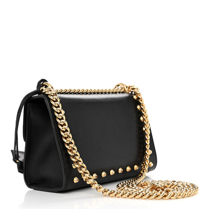 Gucci Calfskin Studded Small Padlock Shoulder Bag Black 3 of 15