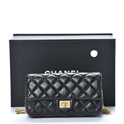 Chanel Aged Calfskin Quilted 2.55 Reissue Chain Waist Bag Black 10 of 10