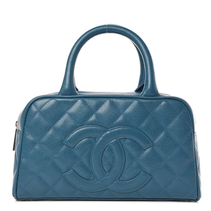 Chanel Caviar Quilted Small Bowler Blue 1 of 10