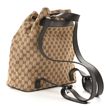 Gucci Monogram Dollar Calfskin O Drawstring Backpack Beige Ebony Testa di Moro Dark Chocolate 3 of 12