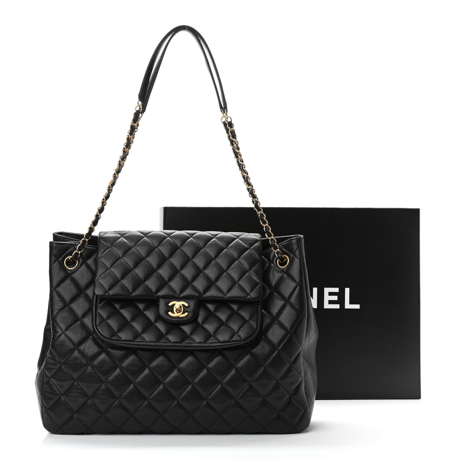 Chanel Caviar Quilted Flap Tote Black 11 of 11
