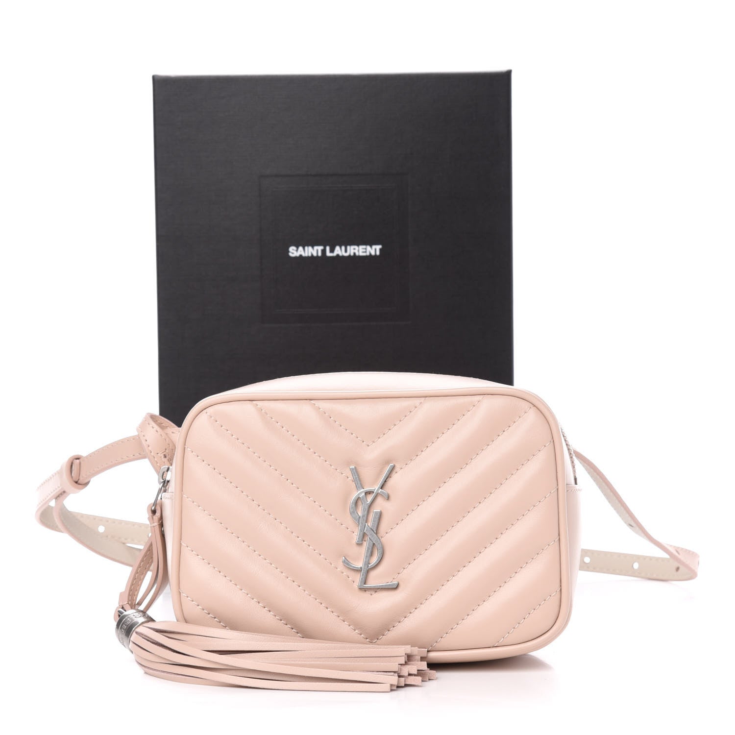 Saint Laurent Calfskin Matelasse Monogram Lou Belt Bag Rose Poudre 11 of 11