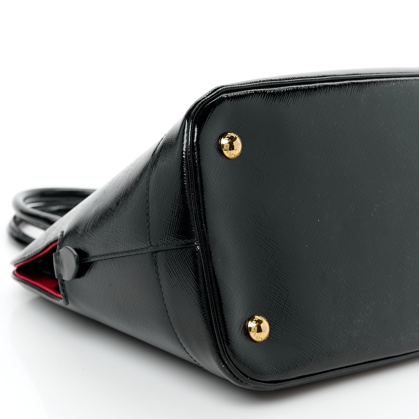 Saffiano Vernice Open Promenade Tote Black Rosso