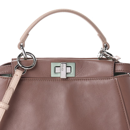 Fendi Nappa Colorblock Mini Peekaboo Iconic Satchel English Rose Plaster Oxigen 12 of 12