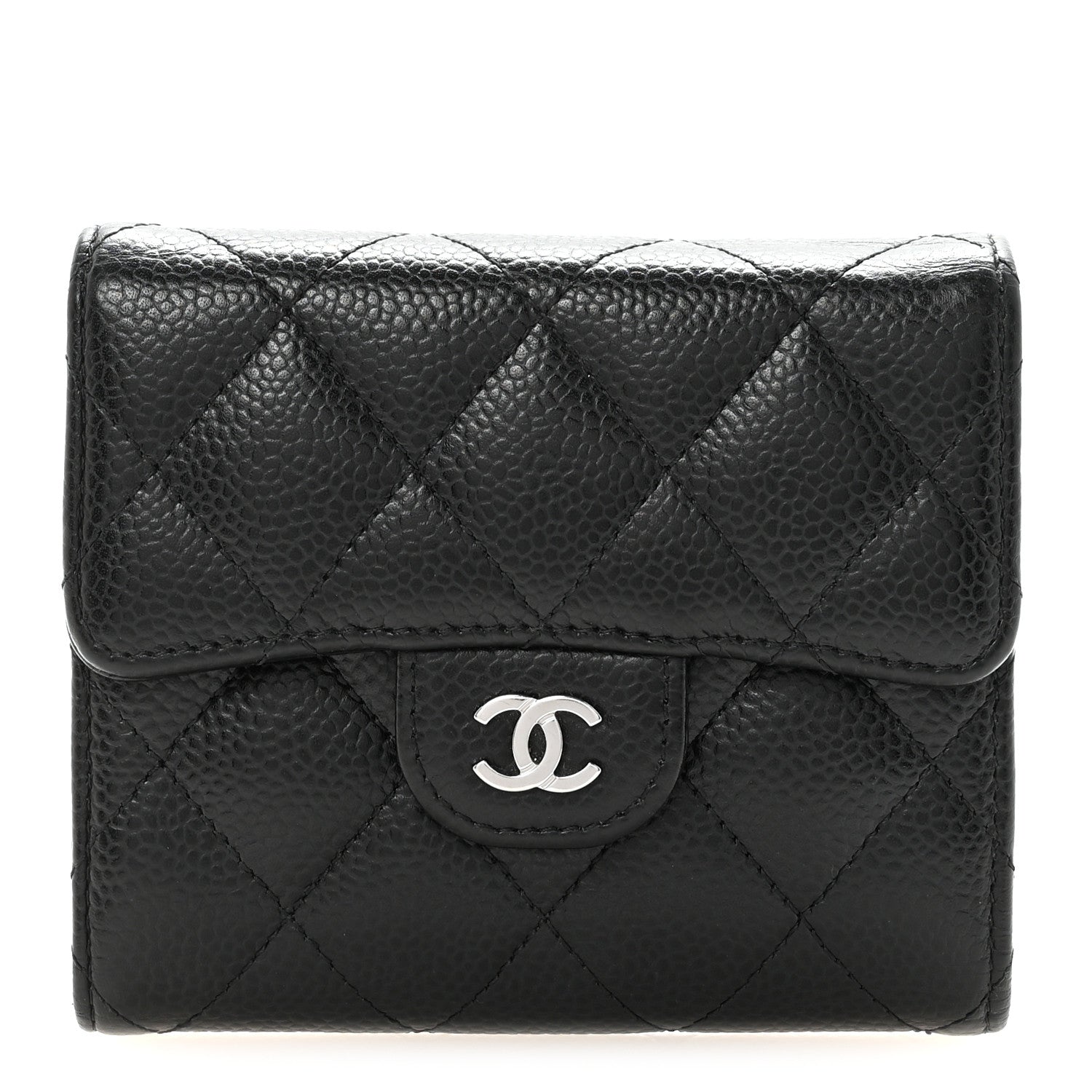 Chanel Caviar Quilted Compact Flap Wallet Black 1 of 9