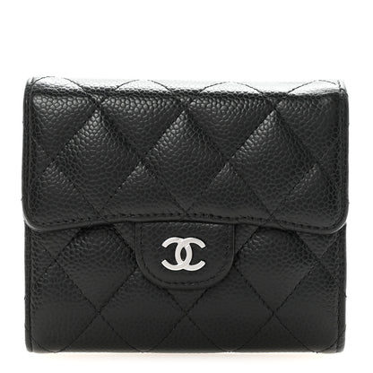 Chanel Caviar Quilted Compact Flap Wallet Black 1 of 9