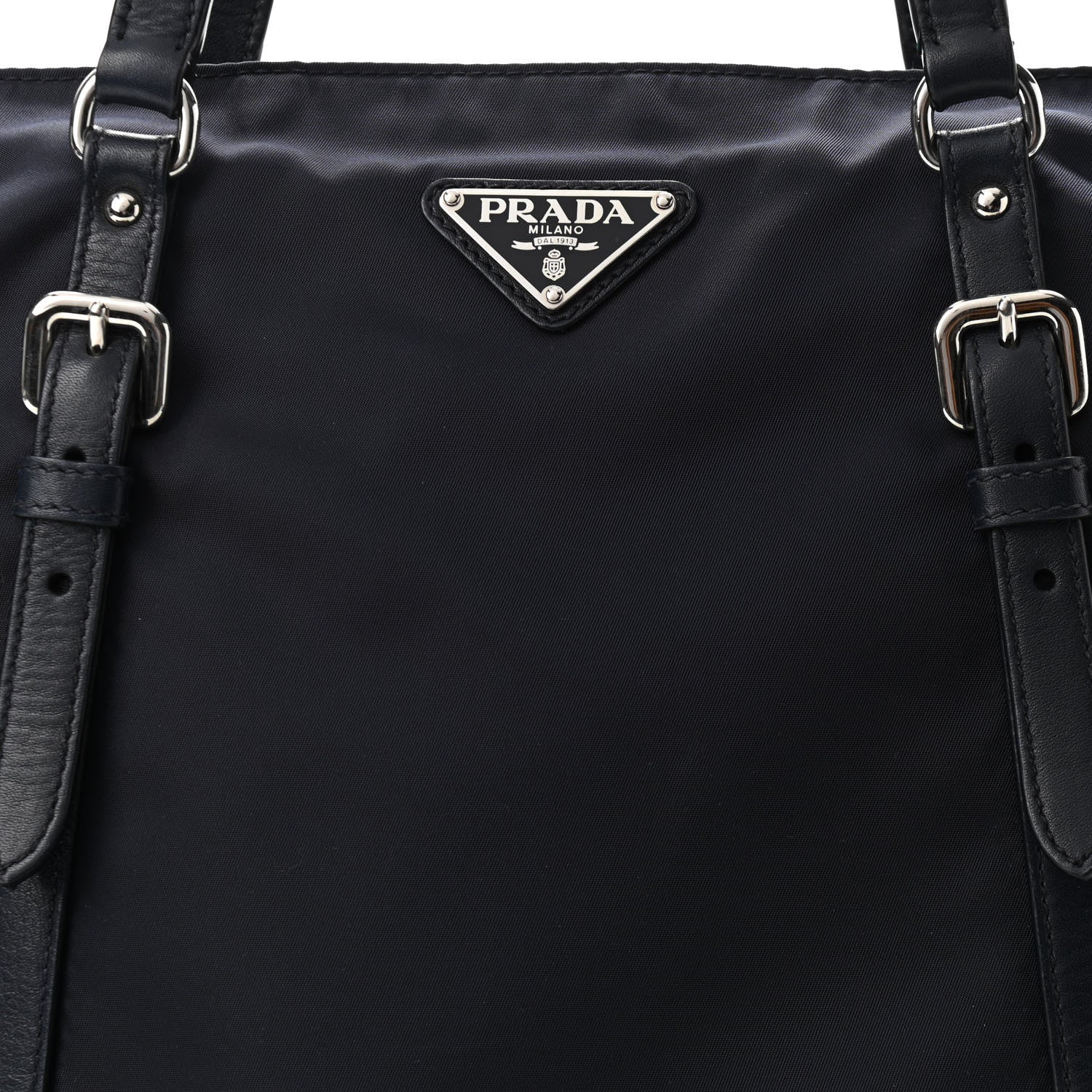 Prada Tessuto Nylon Soft Calf Tote Black 10 of 12