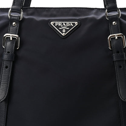 Prada Tessuto Nylon Soft Calf Tote Black 10 of 12