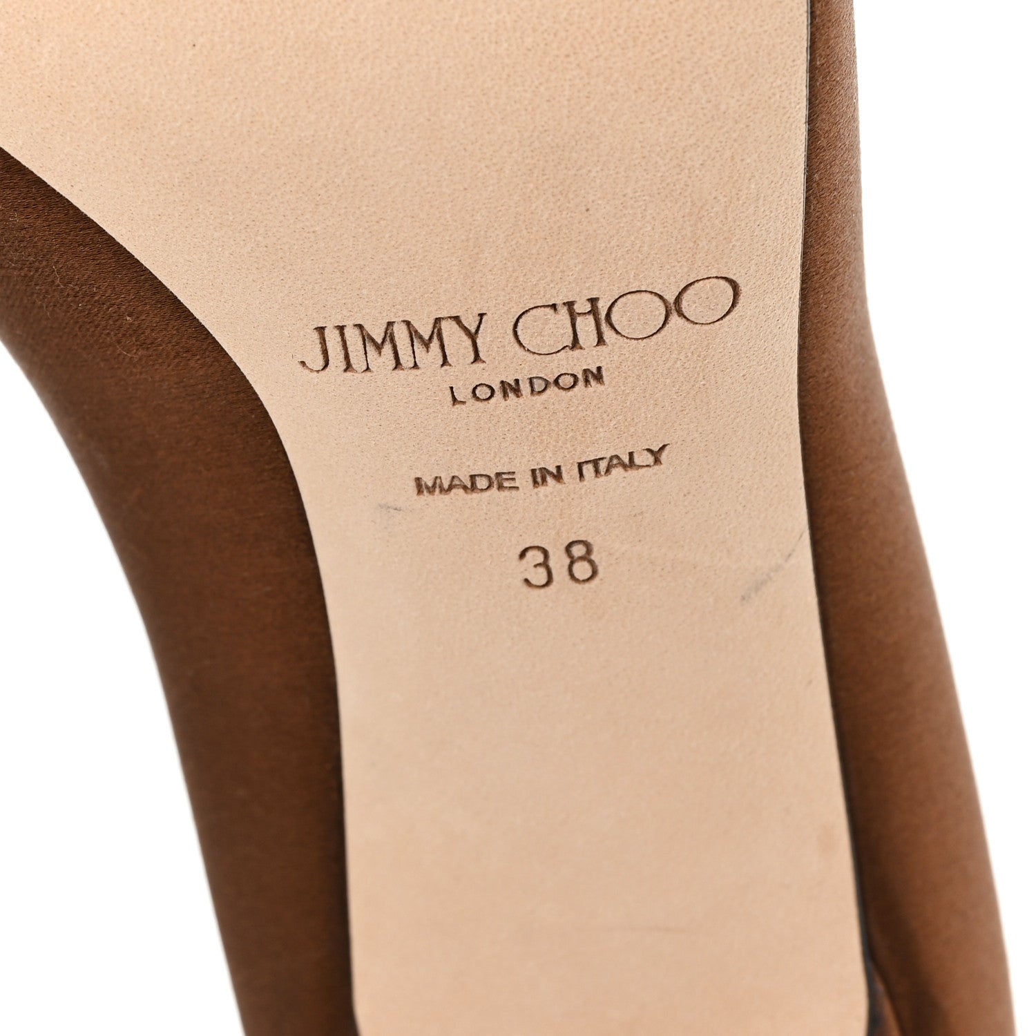 Jimmy Choo Satin Love 85 Pumps 38 Bronze 1915850 – FASHIONPHILE