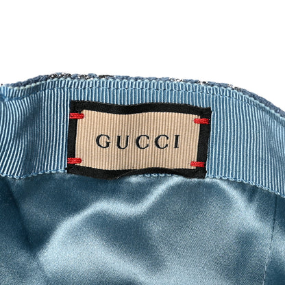 Gucci Canvas Lame GG Monogram Rush Baseball Hat XL Blue Silver 9 of 9
