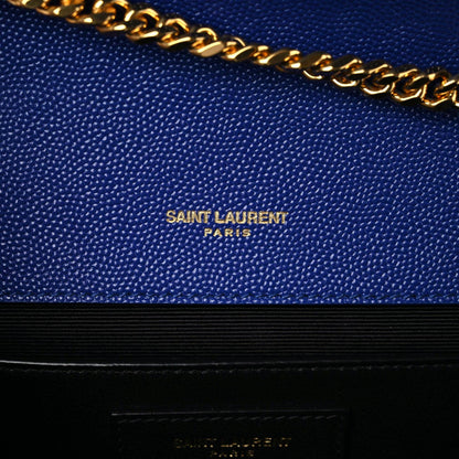 Saint Laurent Grain De Poudre Medium Classic Monogram Kate Satchel Flash Blue 8 of 9