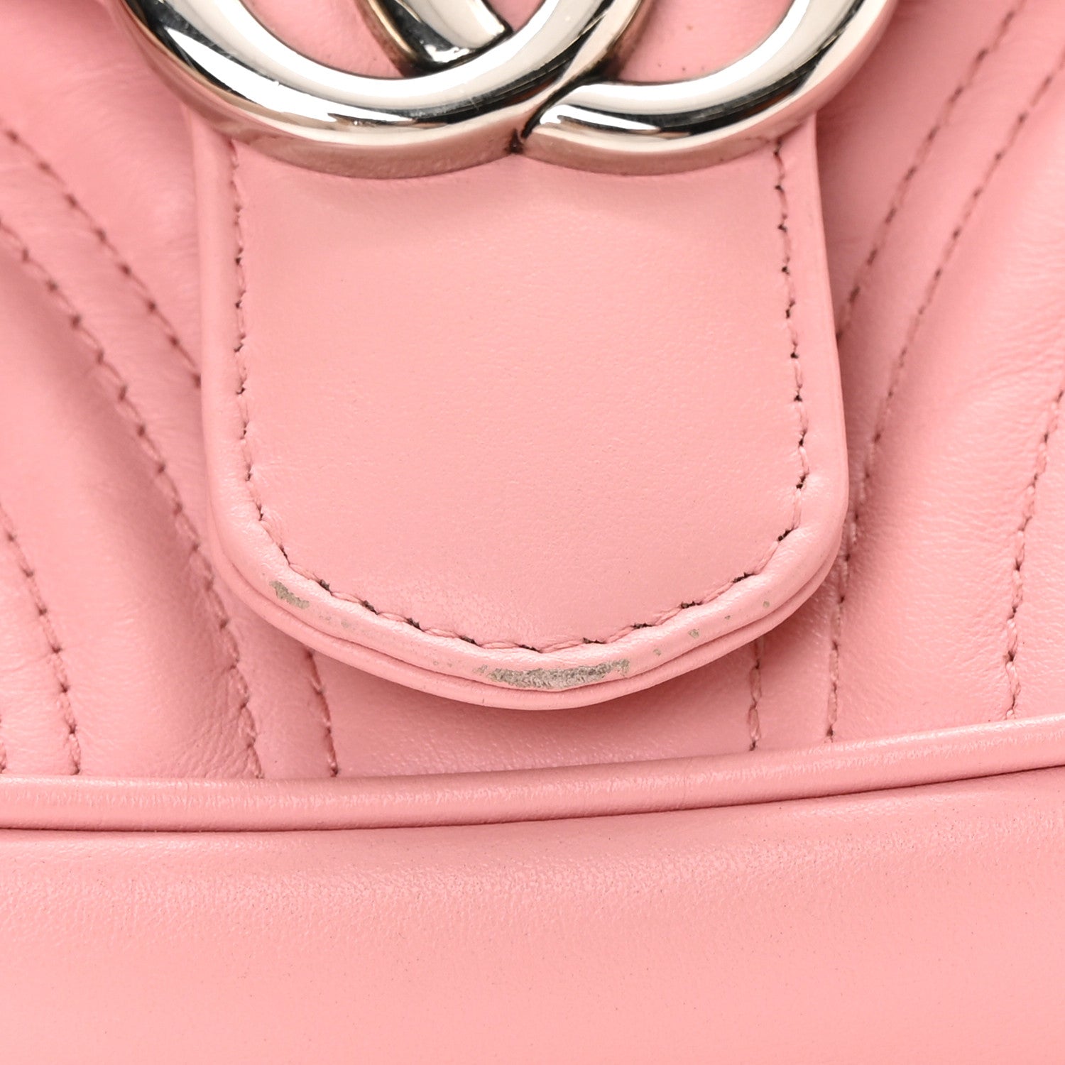 Gucci Calfskin Matelasse Mini GG Marmont Shoulder Bag Perfect Pink 12 of 21