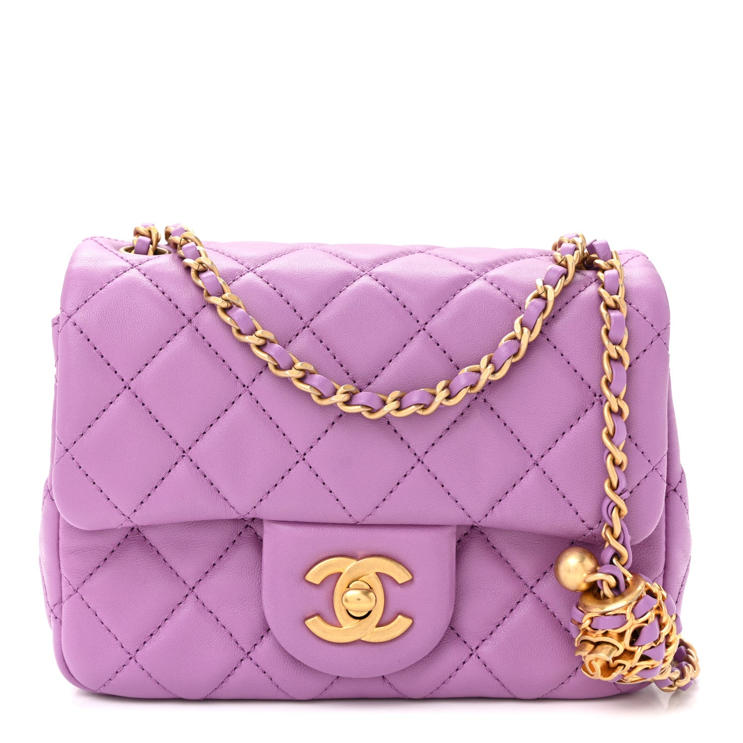 Chanel Lambskin Quilted Mini Pearl Crush Flap Purple 1 of 10