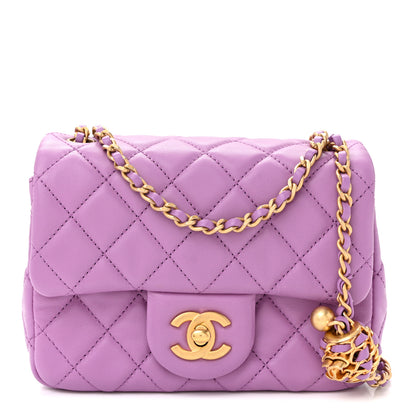 Chanel Lambskin Quilted Mini Pearl Crush Flap Purple 1 of 10