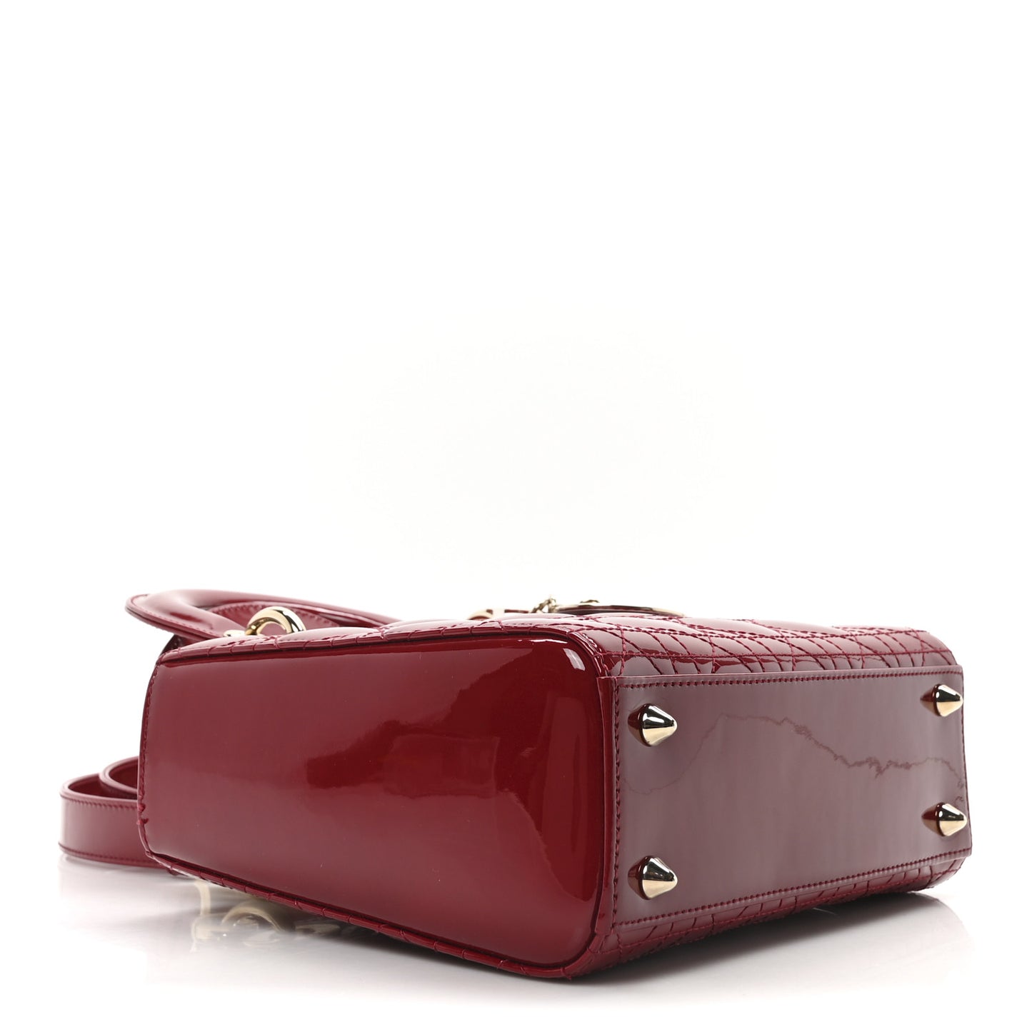 Patent Cannage Small Lady Dior Cherry Red