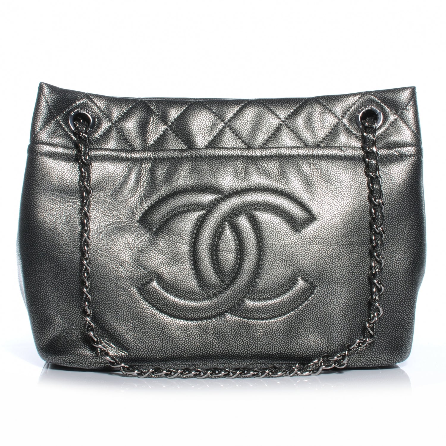 Chanel Caviar Timeless CC Tote Dark Silver 1 of 7