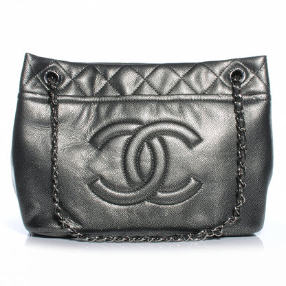 Chanel Caviar Timeless CC Tote Dark Silver 1 of 7