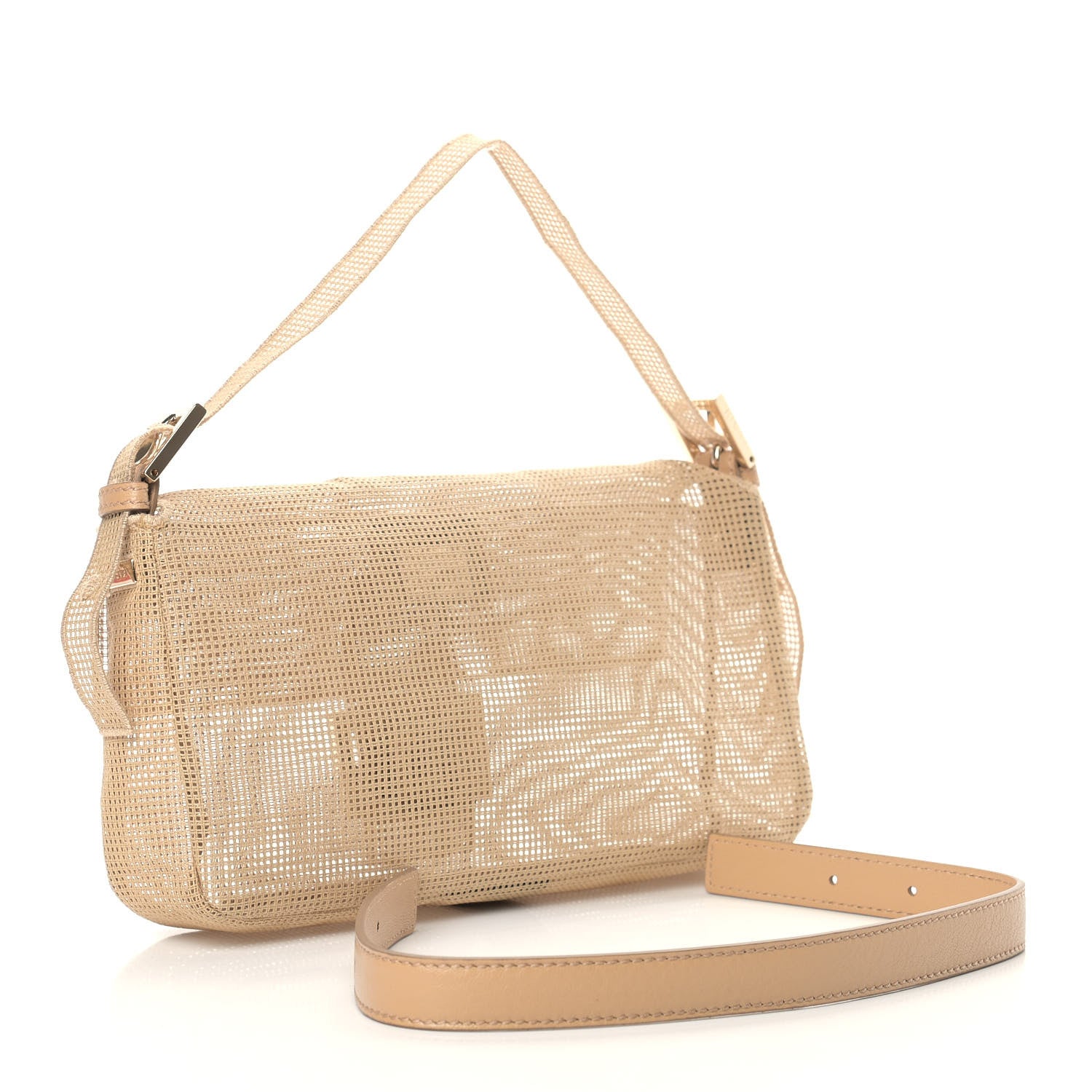 Fendi Cotton Lambskin Baguette With Embroidery Kit Naturale 2 of 13