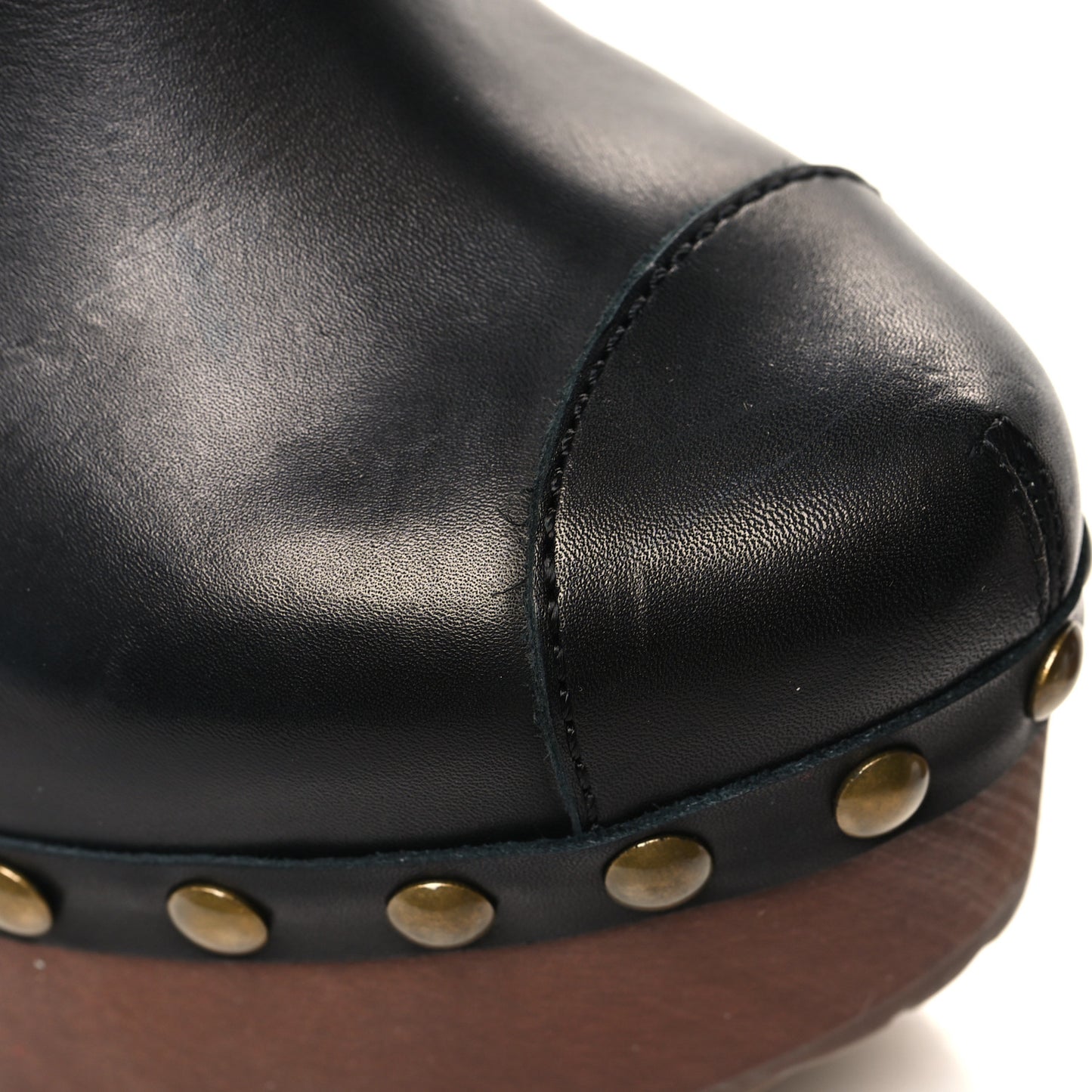 Calfskin Studded Clog 38.5 Black