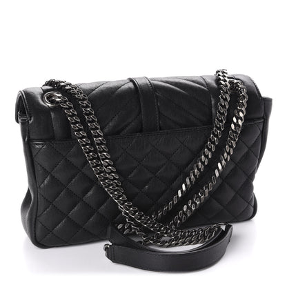 Saint Laurent Sheepskin Tri-Quilt Monogram Medium College Bag Black 3 of 11