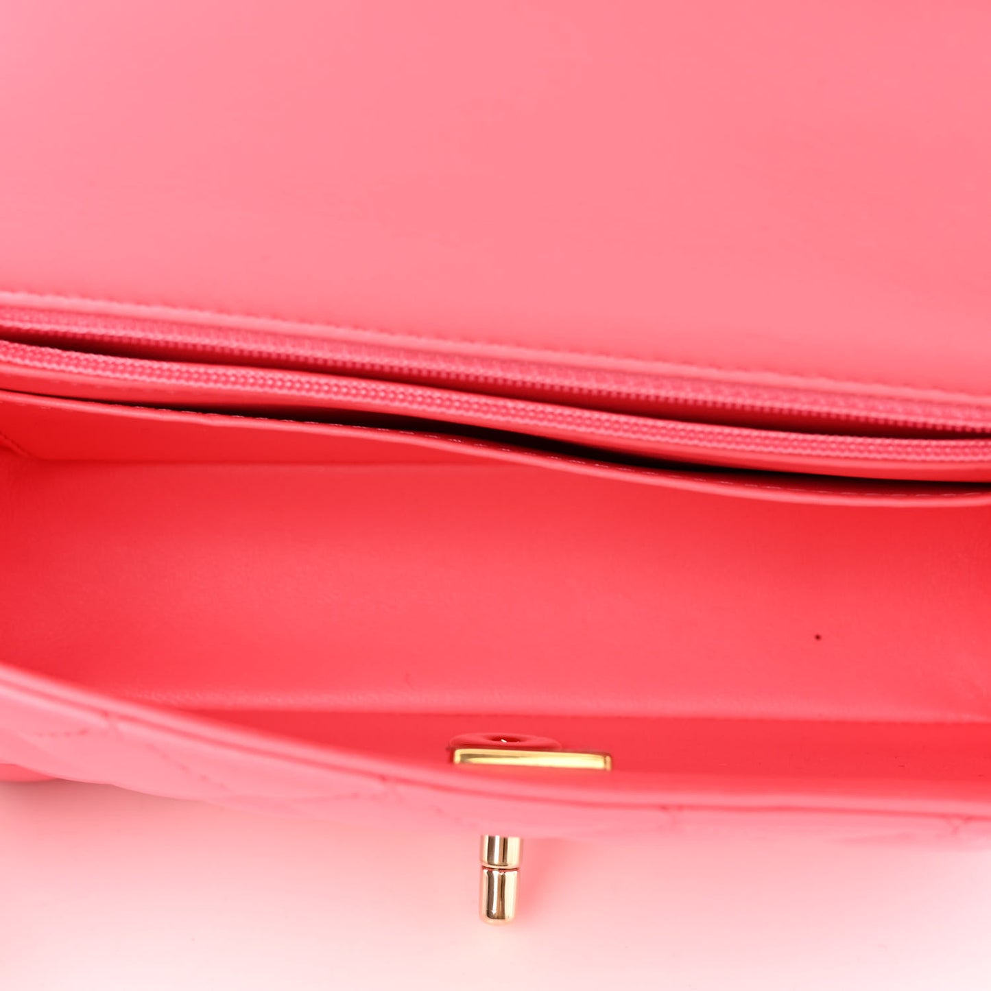 Lambskin Quilted Mini Rectangular Flap Pink