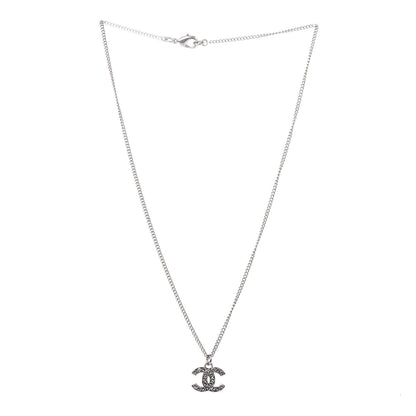 Chanel Crystal Timeless CC Necklace Silver 3 of 5