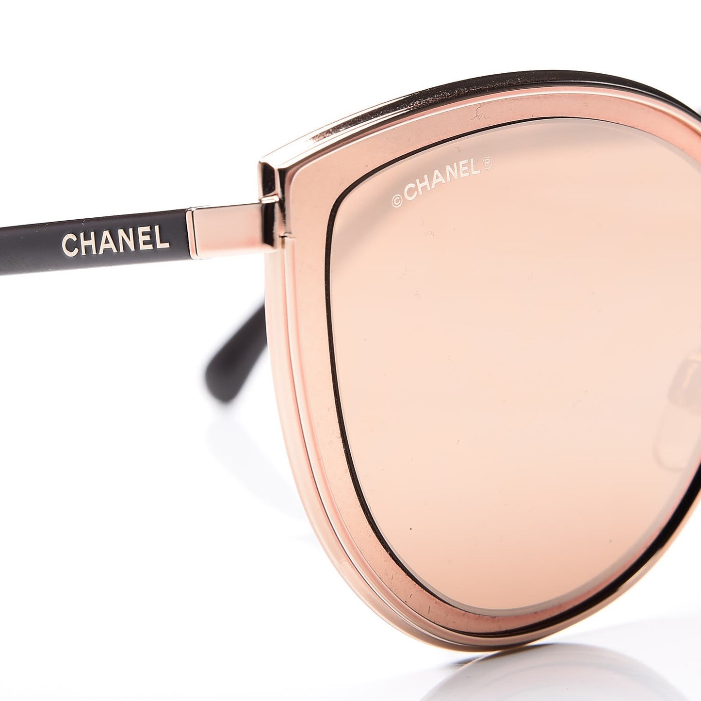 Metal Cat Eye Sunglasses 4222 Pink Gold