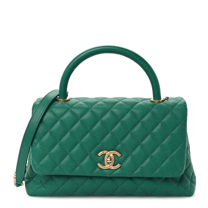 Chanel Caviar Quilted Small Coco Handle Flap Green 1 of 11