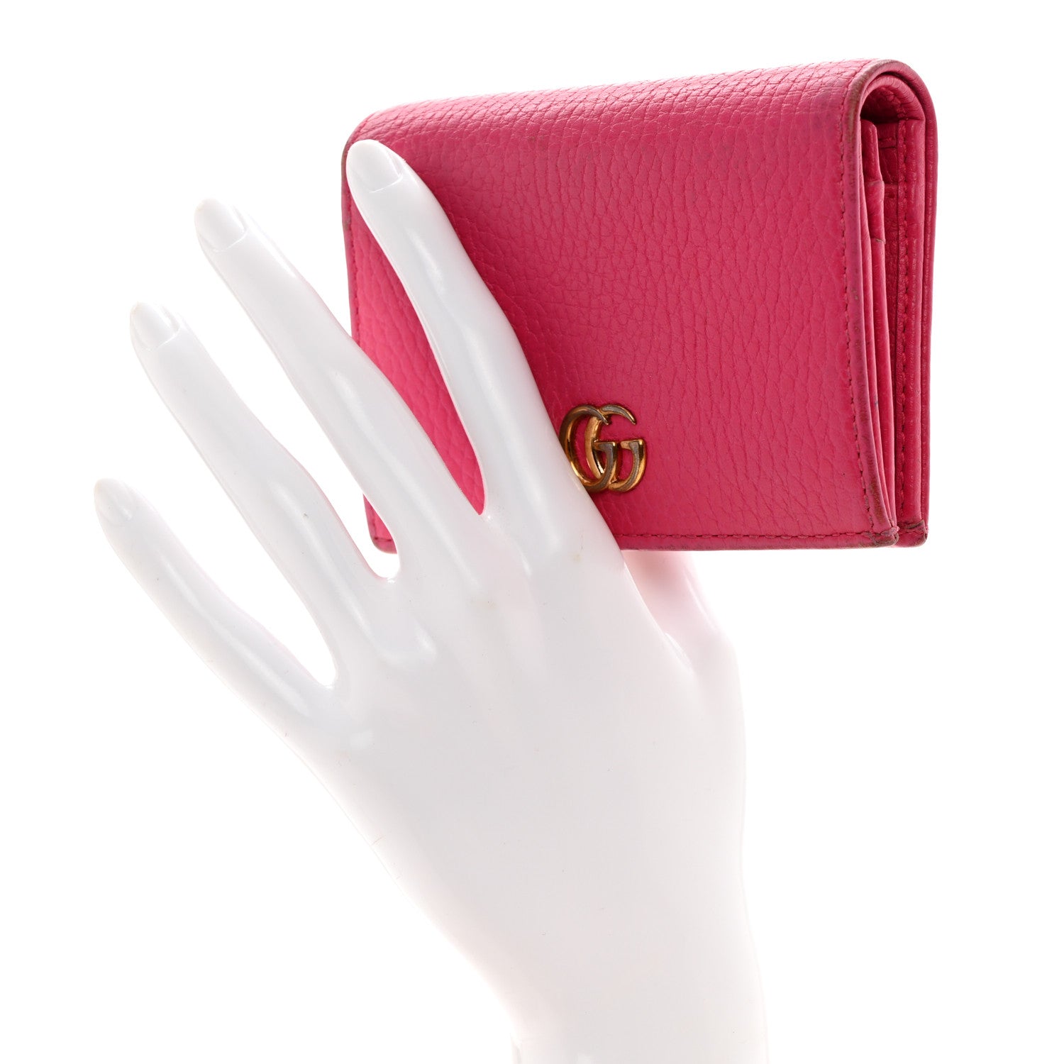 Gucci Dollar Calfskin GG Marmont Card Case Box Pink 2 of 13