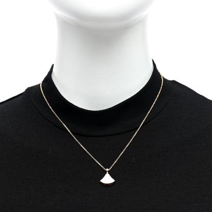 Bulgari 18K Rose Gold Diamond Mother of Pearl Small Divas' Dream Pendant Necklace 2 of 4