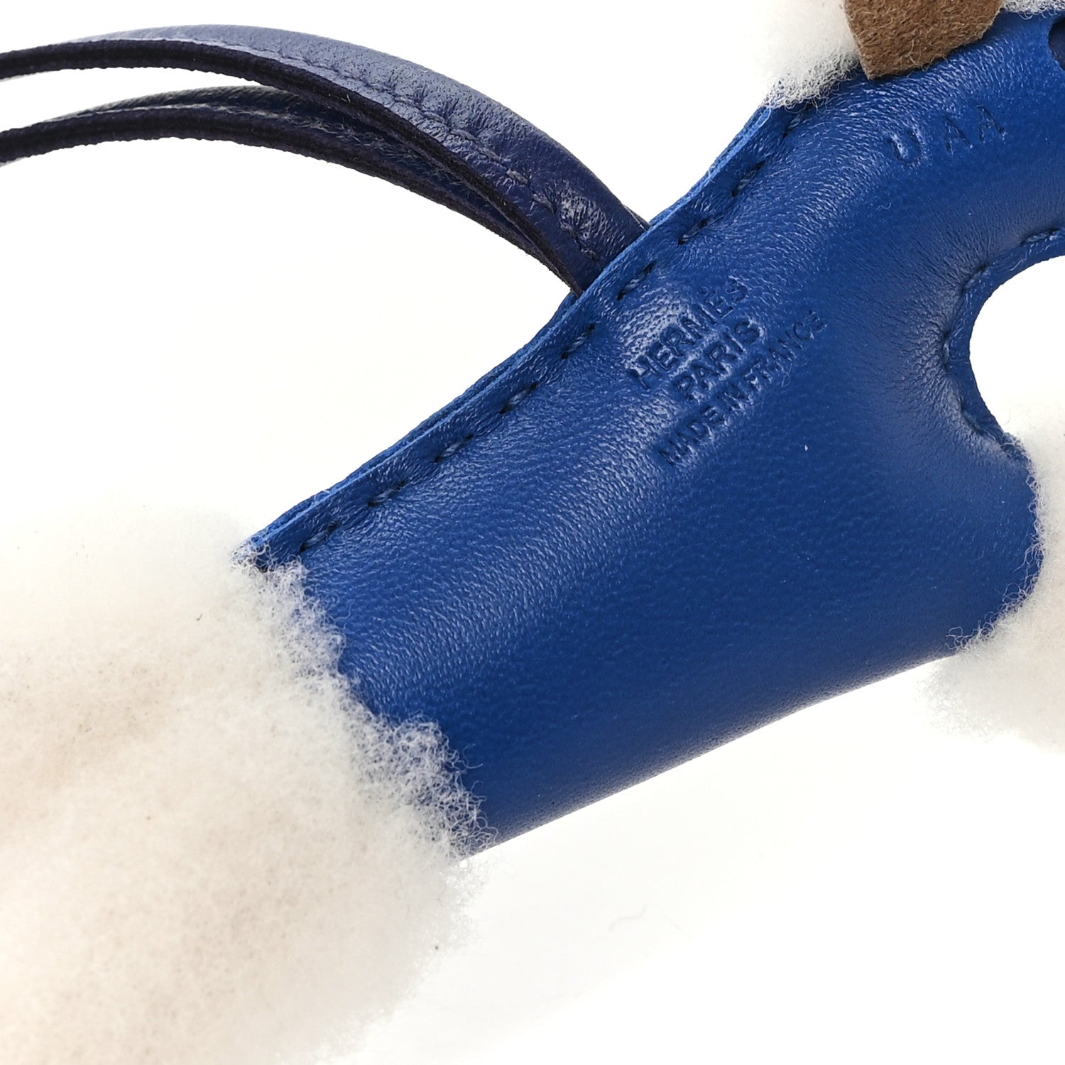 Hermes Milo Lambskin Shearling Budy Charm Bleu France Bleu Saphir 3 of 4