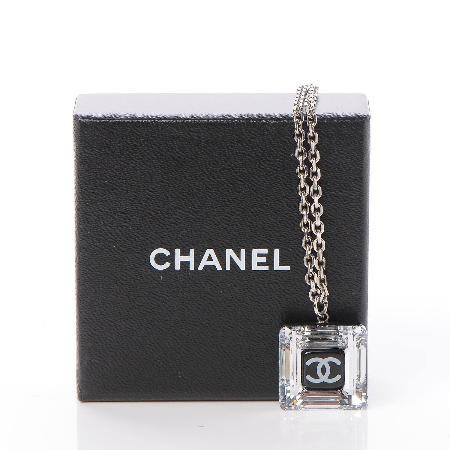 Chanel Lucite CC Square Charm Necklace 9 of 9