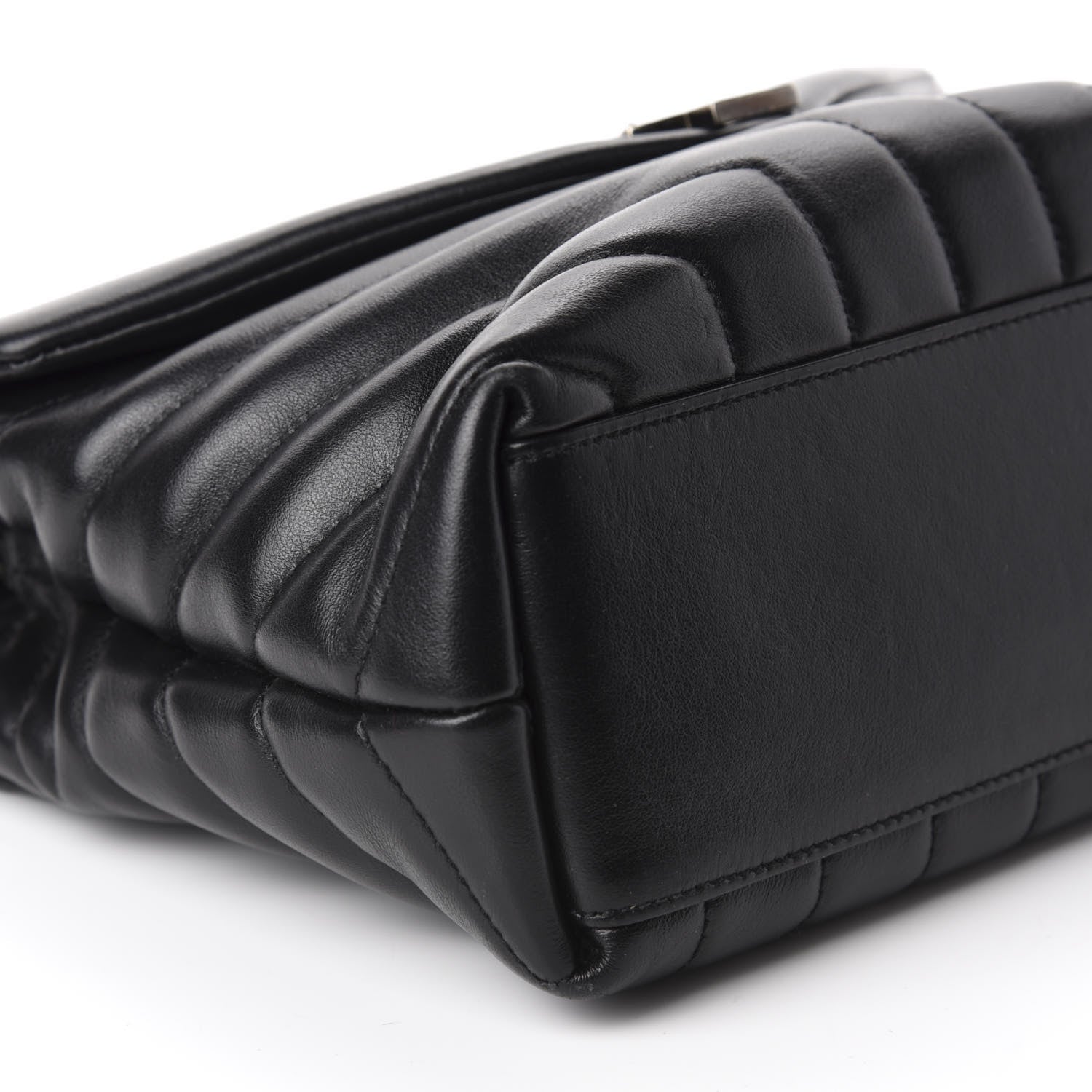 Saint Laurent Calfskin Y Quilted Monogram Small Charm Loulou Chain Satchel Black 6 of 11