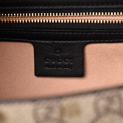 Gucci GG Supreme Monogram Bees Medium Padlock Shoulder Bag Beige Oro Black 6 of 12