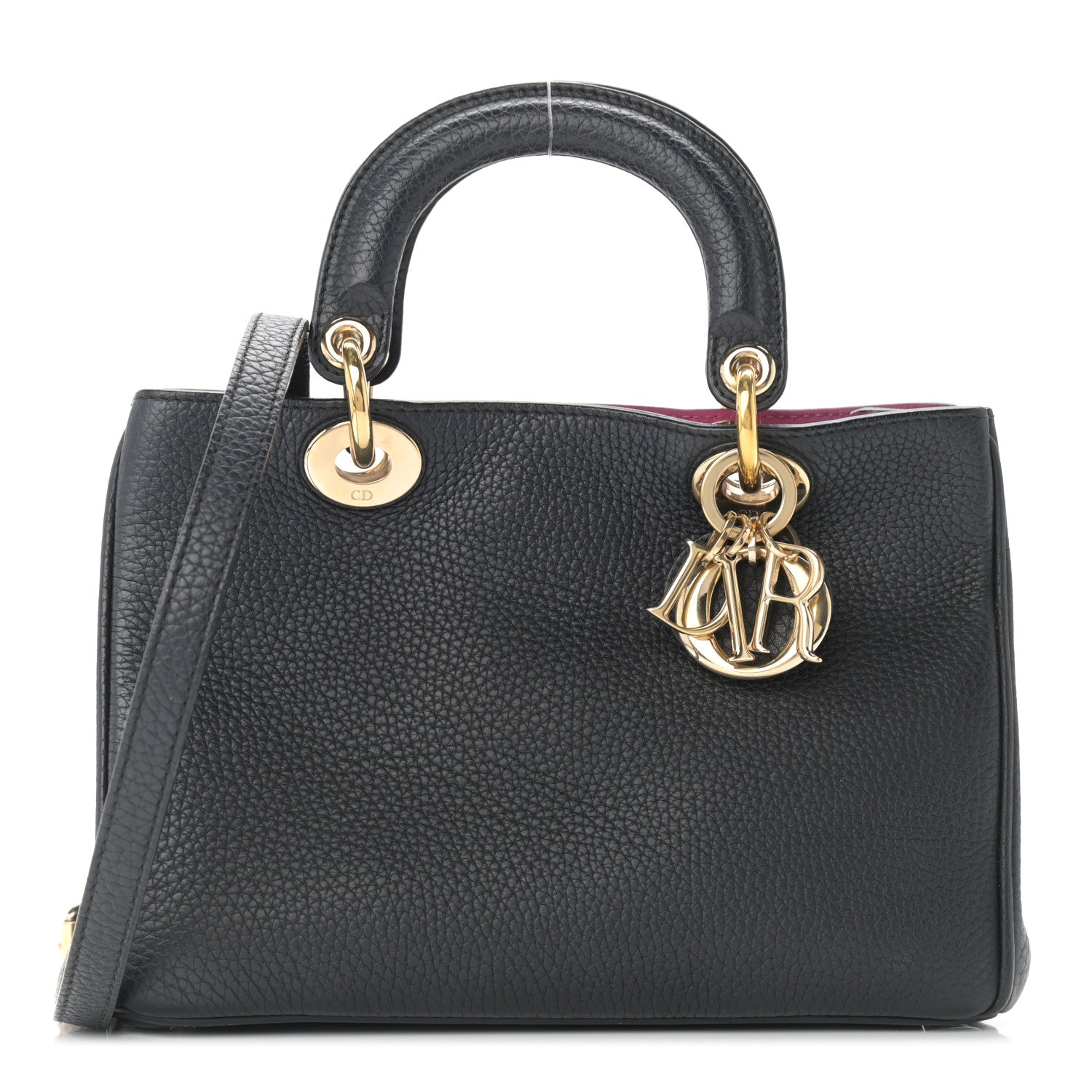 Christian Dior Bullcalf Small Diorissimo Tote Black Rose Indien 1 of 11