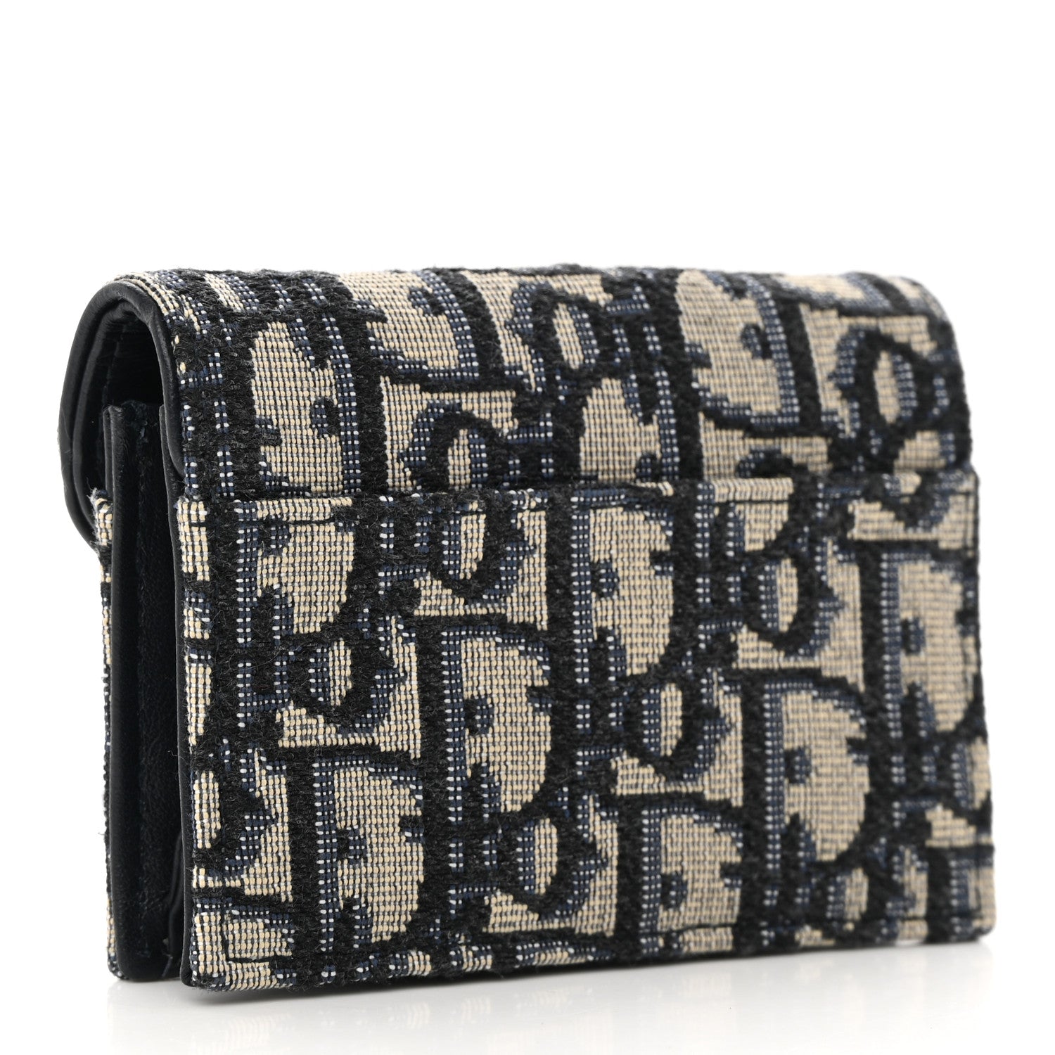 Christian Dior Oblique Saddle Card Holder Blue 3 of 9